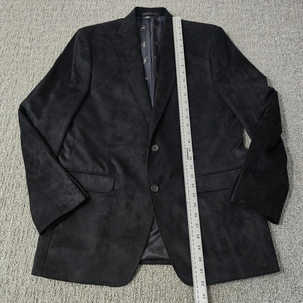 Lauren Ralph Lauren Men's Black Faux Suede Sport Coat Blazer 40L Two Button Clas